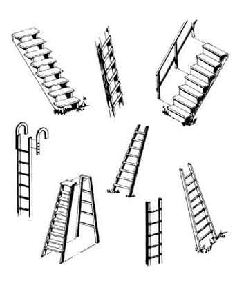1602 - Steps and Ladders line drawing